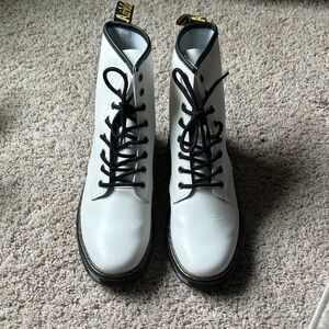 Doc Martens Zavala Air Walk White Leather Lace-Up Boots